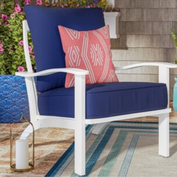 allen + roth Coral Stitched Calypso Solid Calypso Square Throw Pillow NEW Patio - Picture 4 of 5